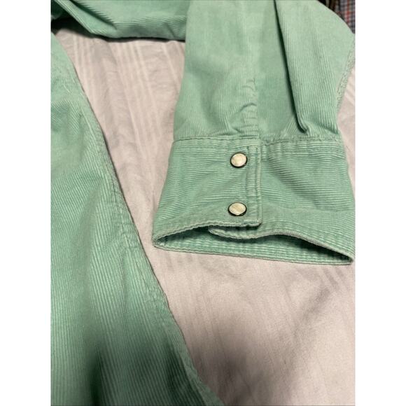 American Eagle Outfitters Shacket womens XL Corduroy Snap Up Mint Green Soft - Picture 5 of 16